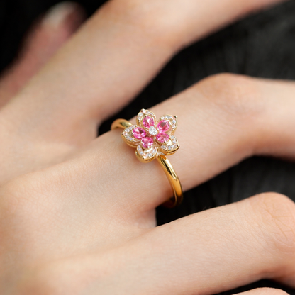 ÖYKÜM TAKI - NO STRESS RING FLOWERS GOLD