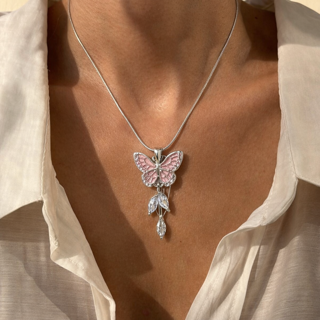 ÖYKÜM KOLYE - PINK BUTTERFLY