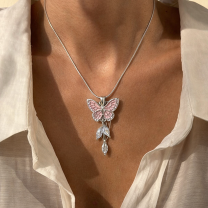 ÖYKÜM KOLYE - PINK BUTTERFLY