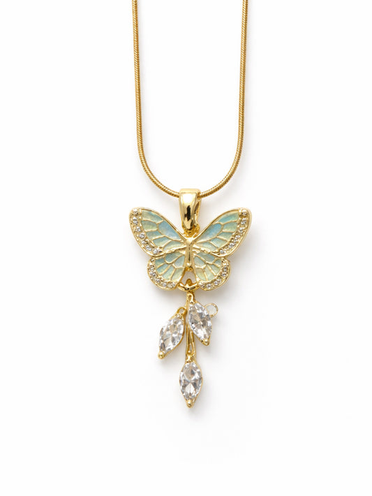 ÖYKÜM KOLYE - GREEN BUTTERFLY