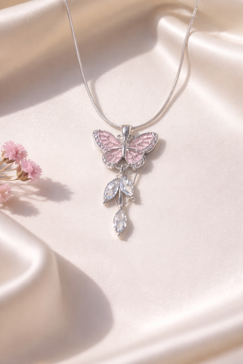 ÖYKÜM KOLYE - PINK BUTTERFLY