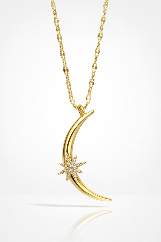 ÖYKÜM KOLYE - GOLD MOON AND STARS