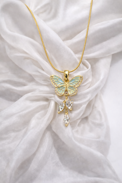 ÖYKÜM KOLYE - GREEN BUTTERFLY
