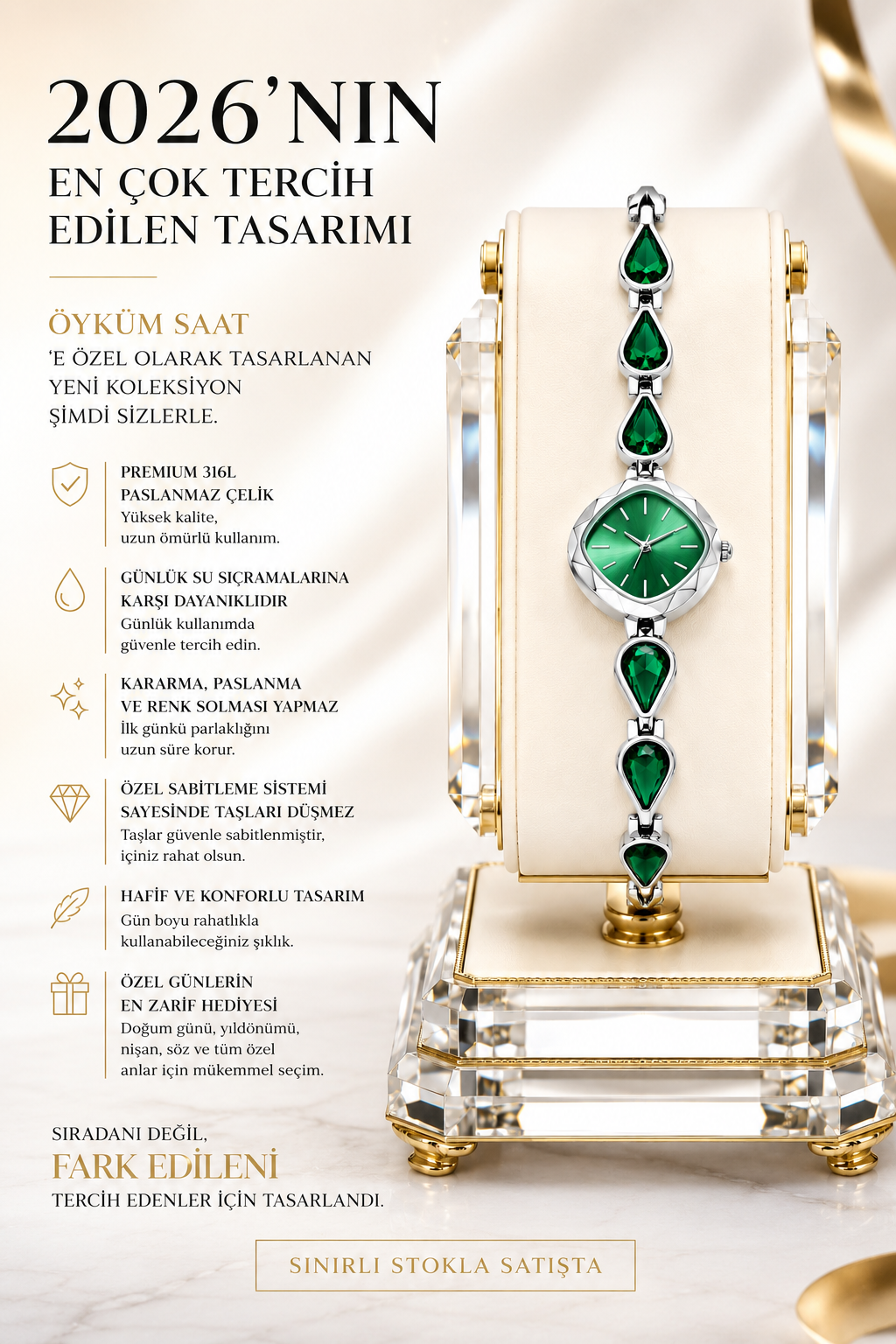 ÖYKÜM SAAT - ZÜMRÜDÜM DÖRTGEN KASA